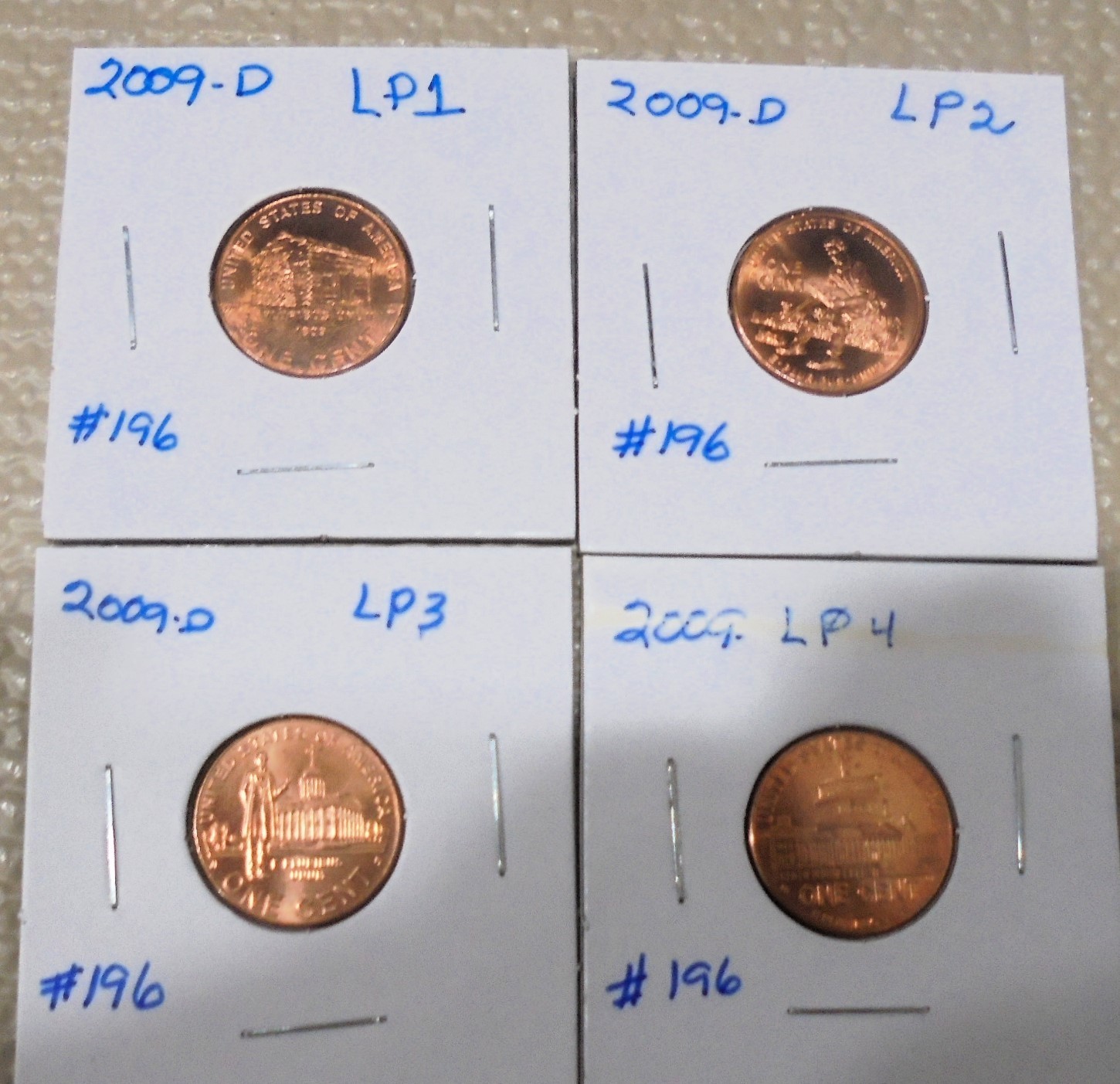 2009 d Lincoln Bicentennial  LP 1,2,3,4 Uncirculated #196
