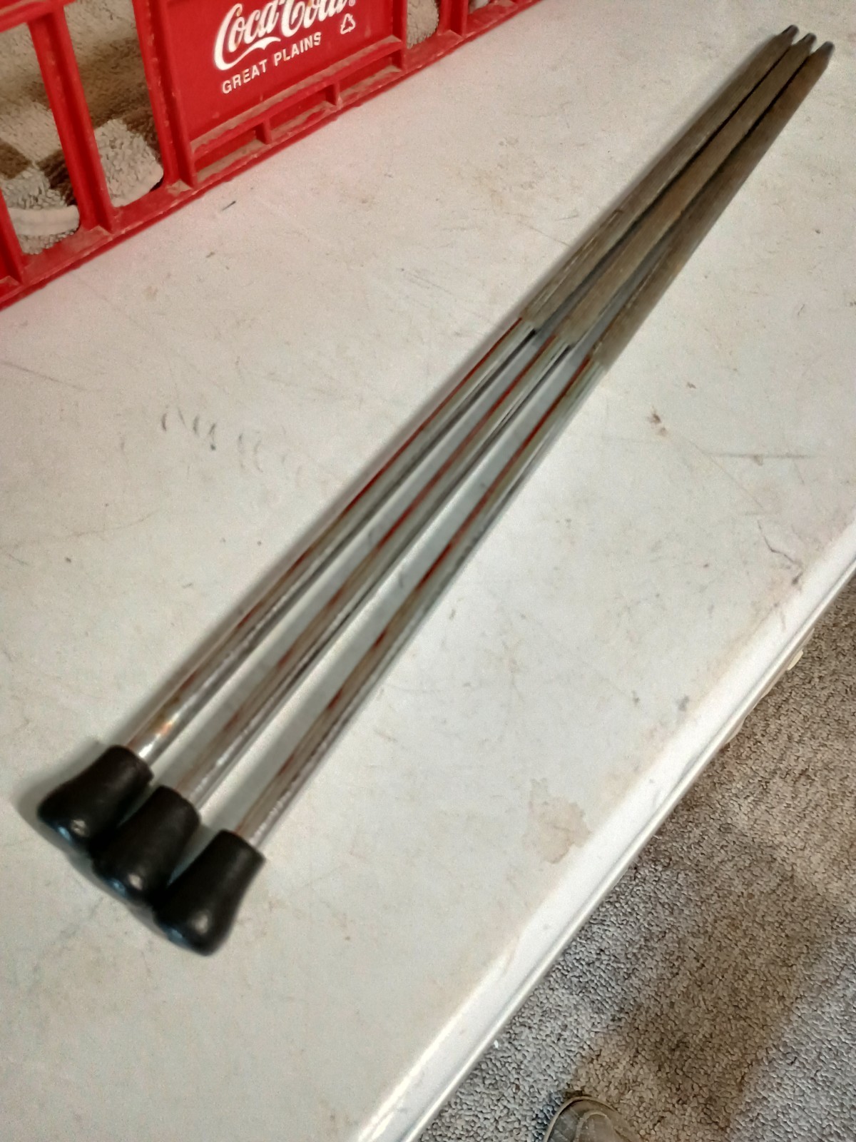 (3) VINTAGE 1970's LUDWIG FLOOR TOM LEGS SET-STRAIGHT CUT OFF-VG!