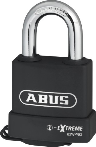 Abus 83WP-IC/63, Keyed Padlock,1 in,Rectangle,Black