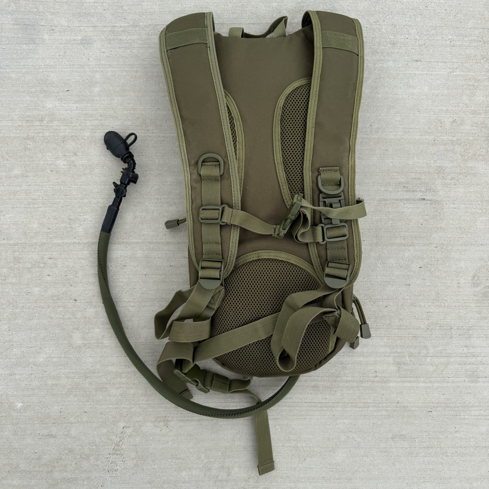 Tactical Hydration Backpack with Water Bladder Olive Green MOLLE Hiking Pack