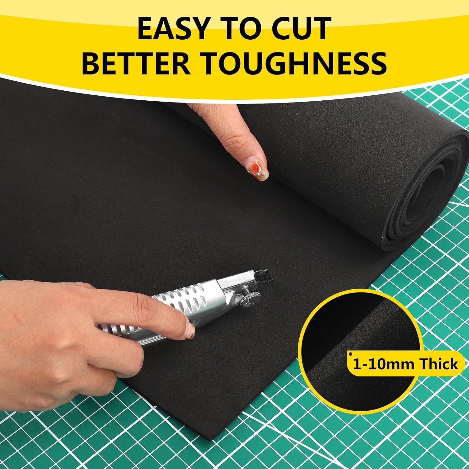 2-Pack EVA Foam Sheets - 5mm Thick Craft Foam for Cosplay & DIY Projects