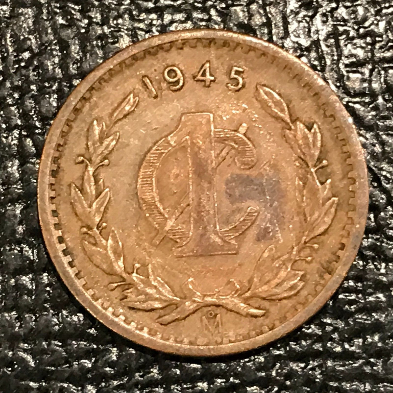 HIGH GRADE XF DETAILS 1945 MEXICO MEXICAN 1 CENTAVO-SURFACE ISSUES-APR052
