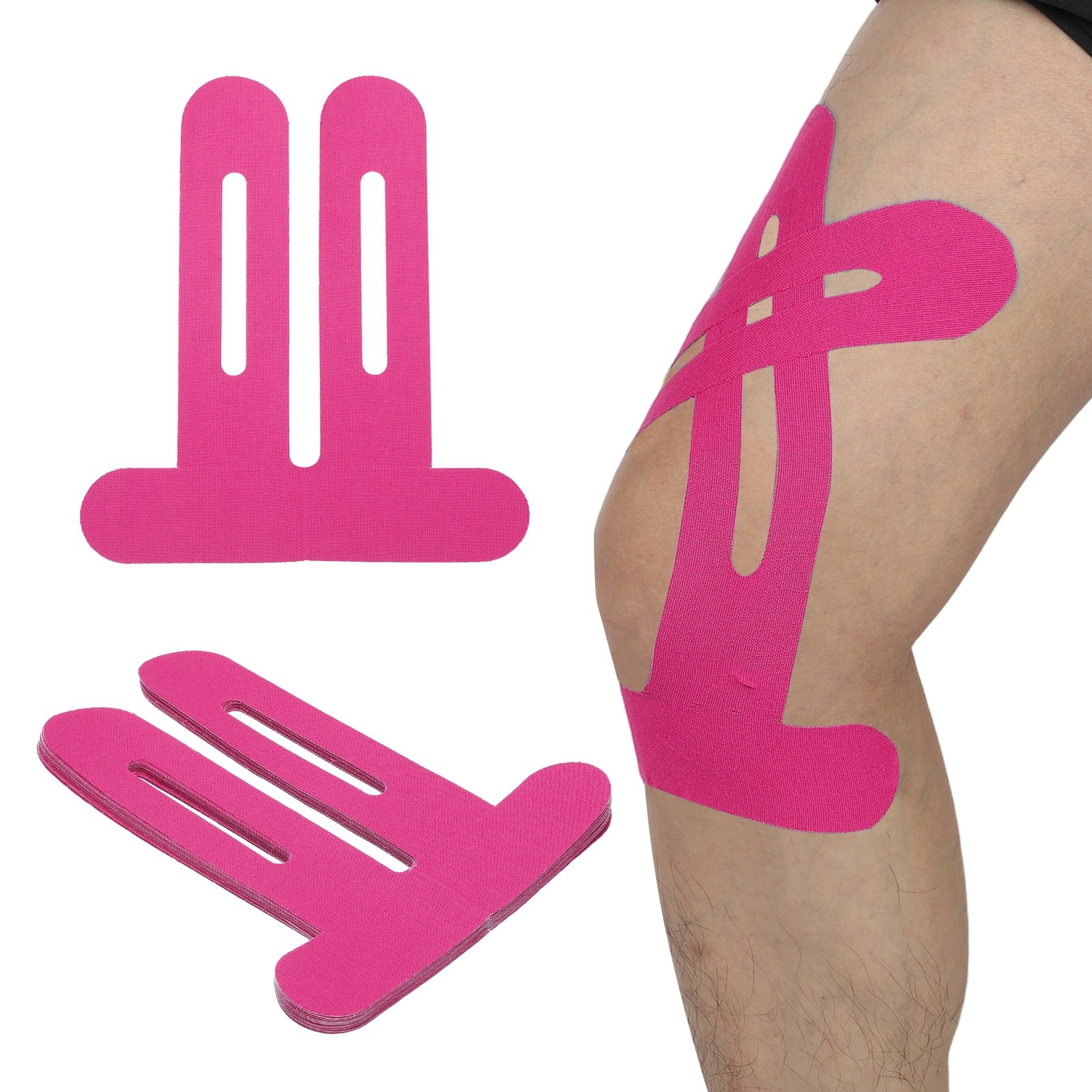 Kinesiology Tape for Knees Precut Elastic Athletic Knee Tape 10 Pack & Pink