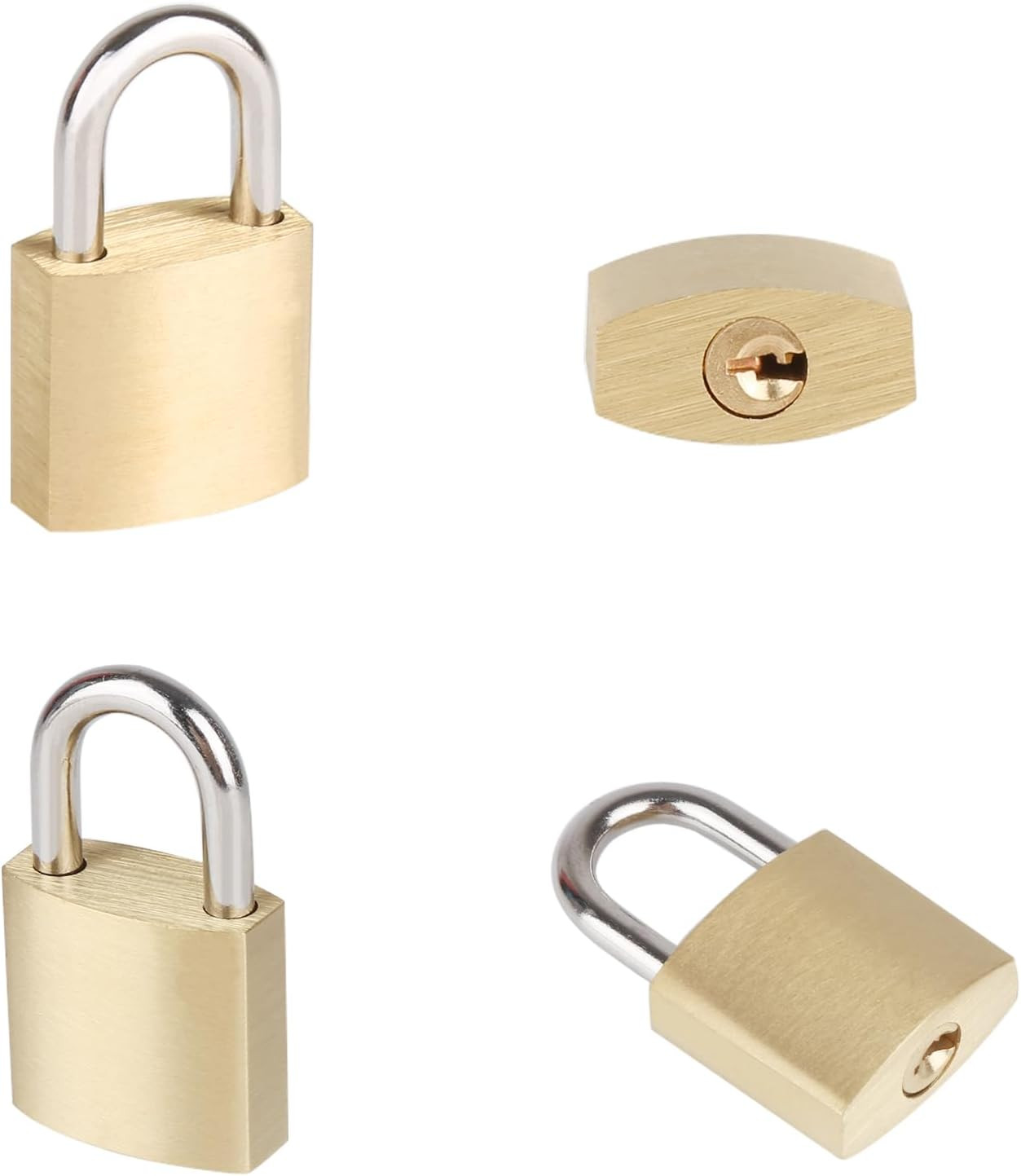 10Pack Small Locks with Same Keys, 3/4" (20Mm) Wide Lock Body Solid Brass Pad...