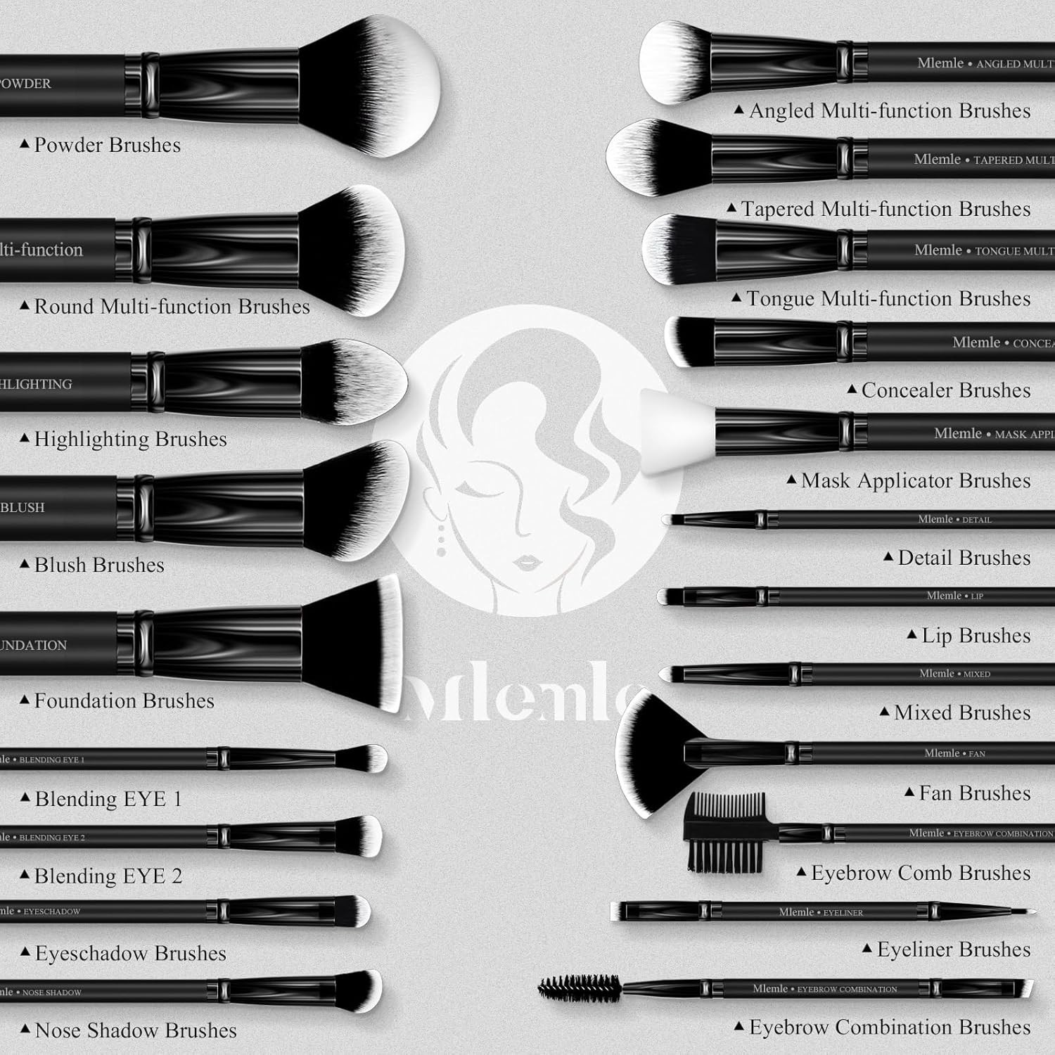 Makeup Brushes Set, Mlemle Professional 26 Pcs Makeup Kit, Include Powder Founda