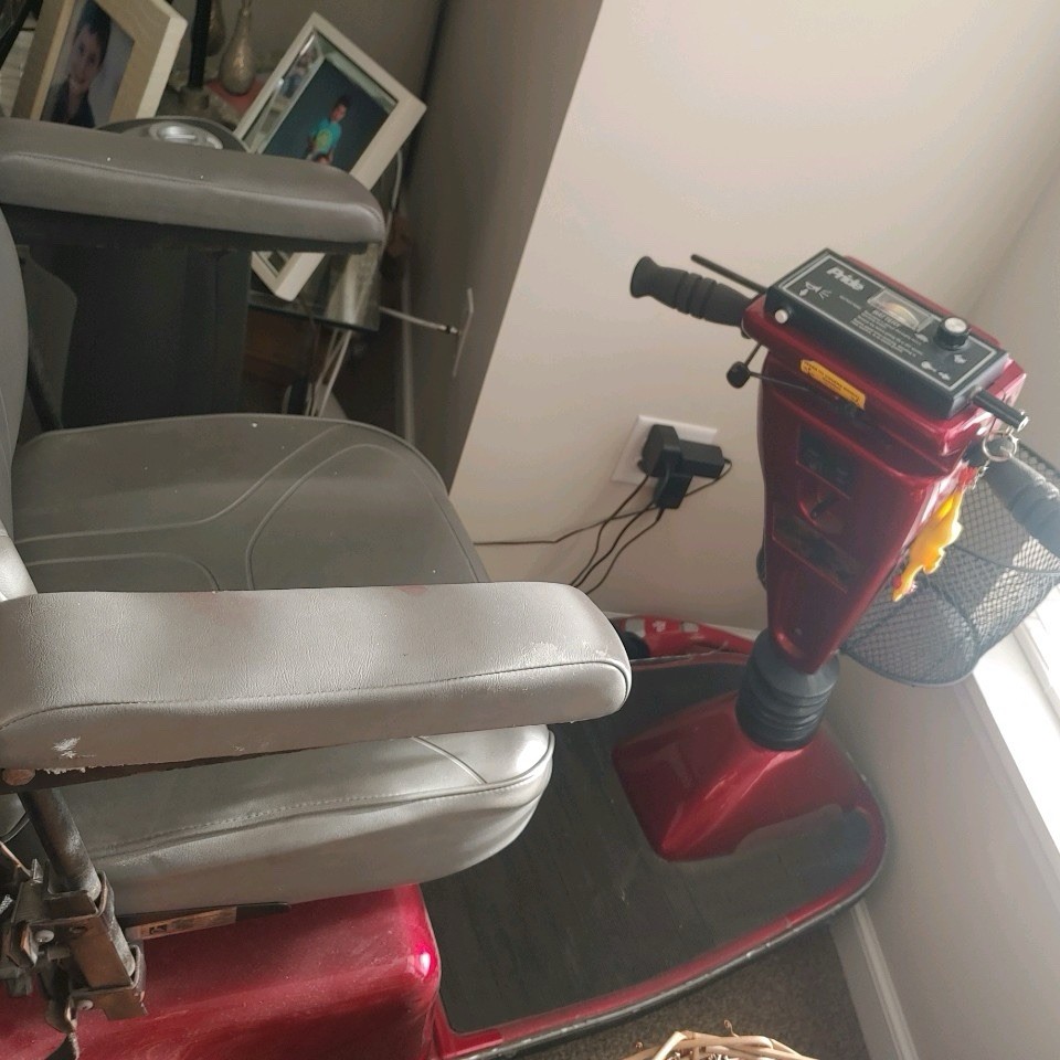 Pride Celebrity 3-Wheeled Red Mobility Scooter with Storage Compartment