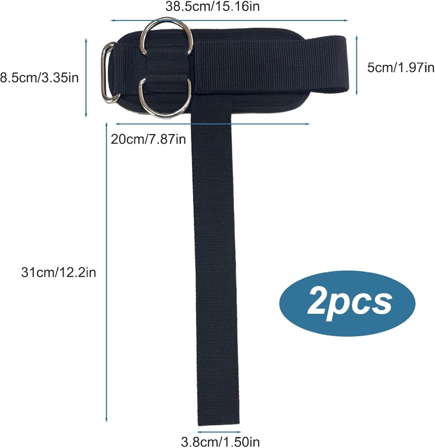 1 Pair Wrist Straps Weightlifting, Black Lifting Straps with Cuffed D Ring