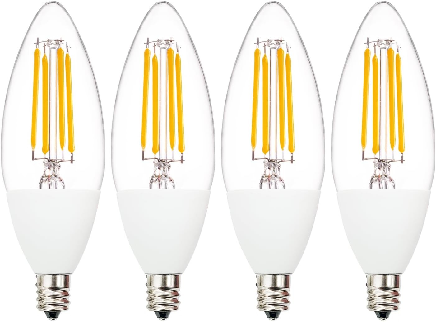 Jaspertronics™ Dusk to Dawn B11 LED Candelabra Bulbs, 2700K, 4W, E12 Base, 4