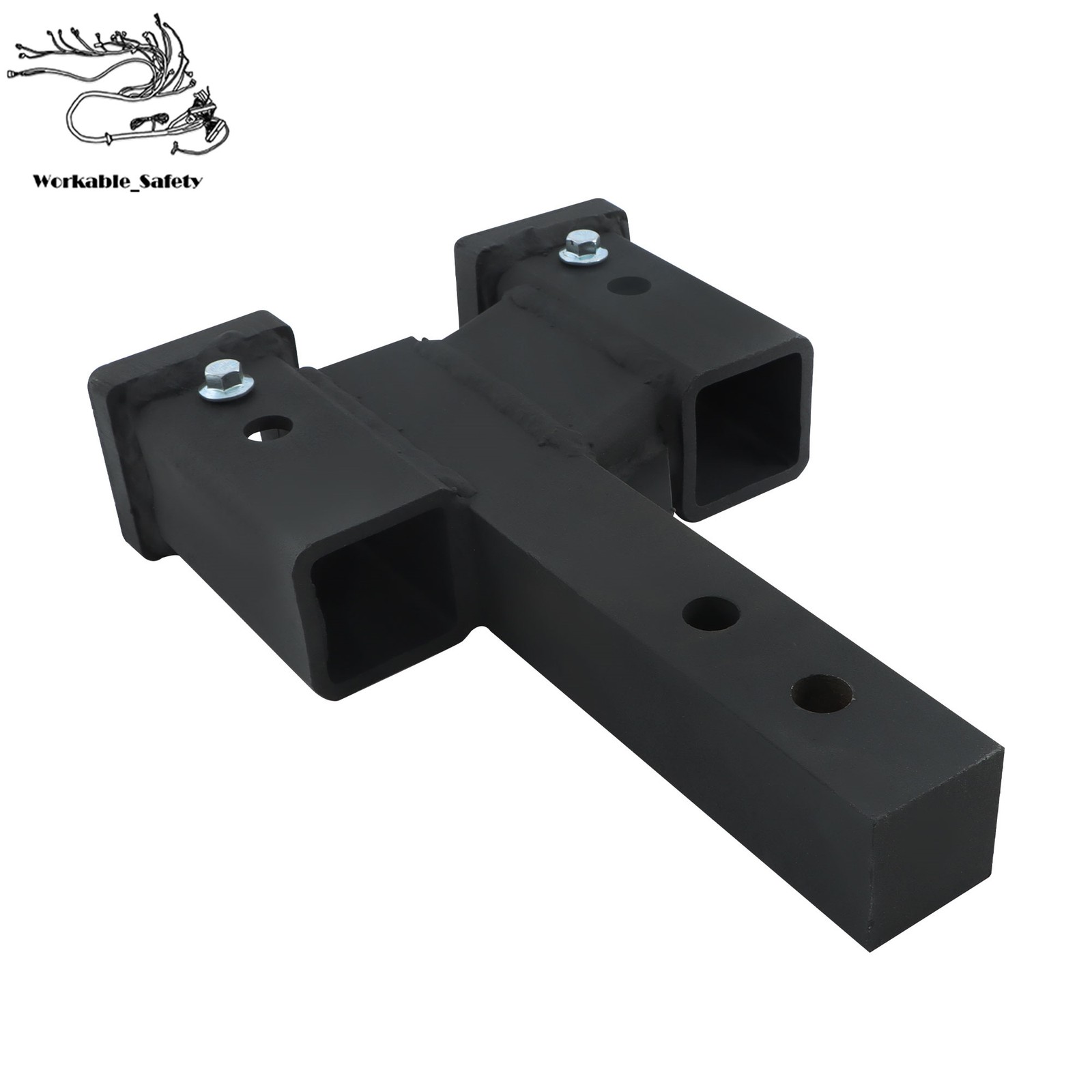 2" Receiver Dual Hitch Adapter 2" Solid Shank 10000Lbs Capacity Easy Install