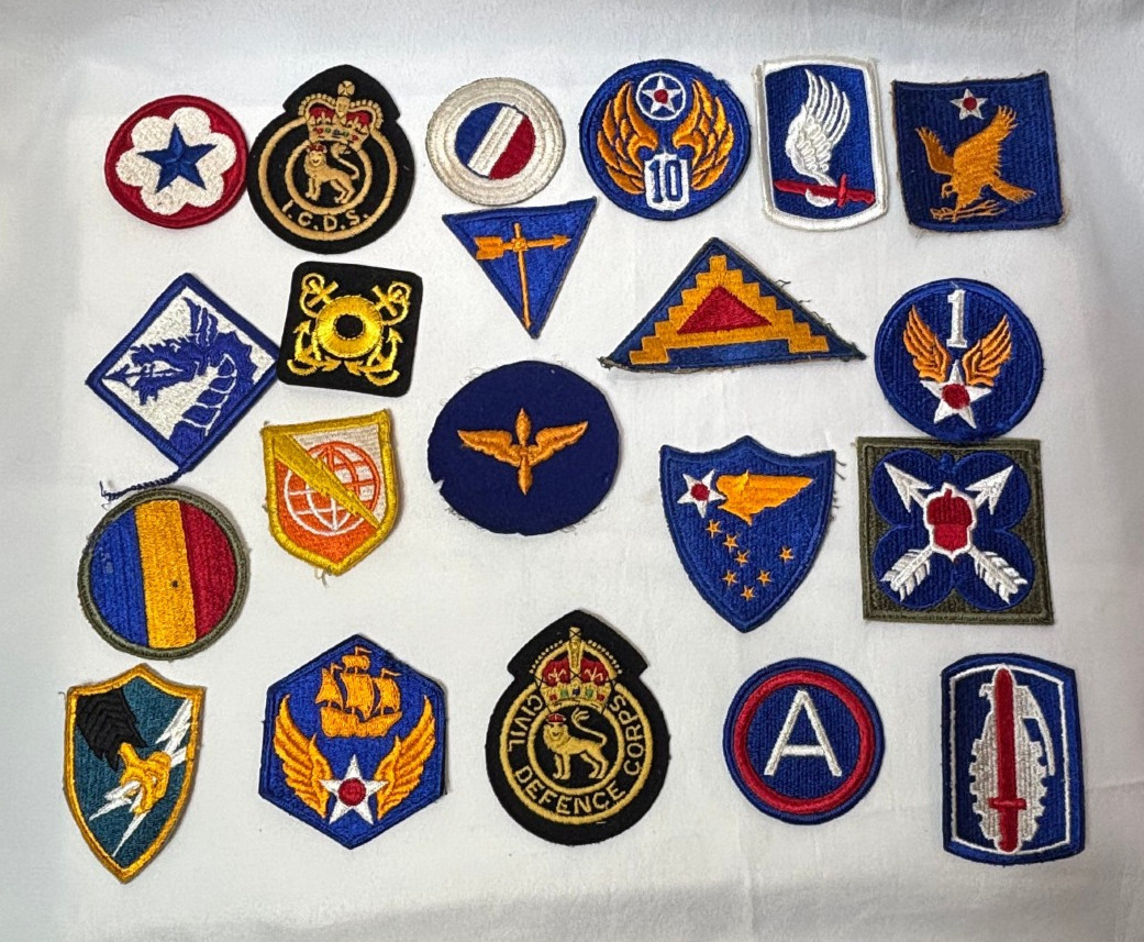 WW2 / Vietnam Patch Lot GHQ Army British Civil Defence Ariborne USAAF Airborne