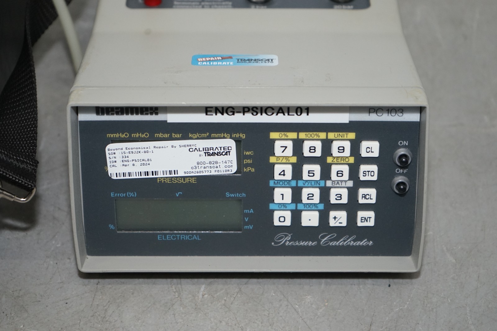 ^ Beamex PC103 Pressure Calibrator Manometer #X5978