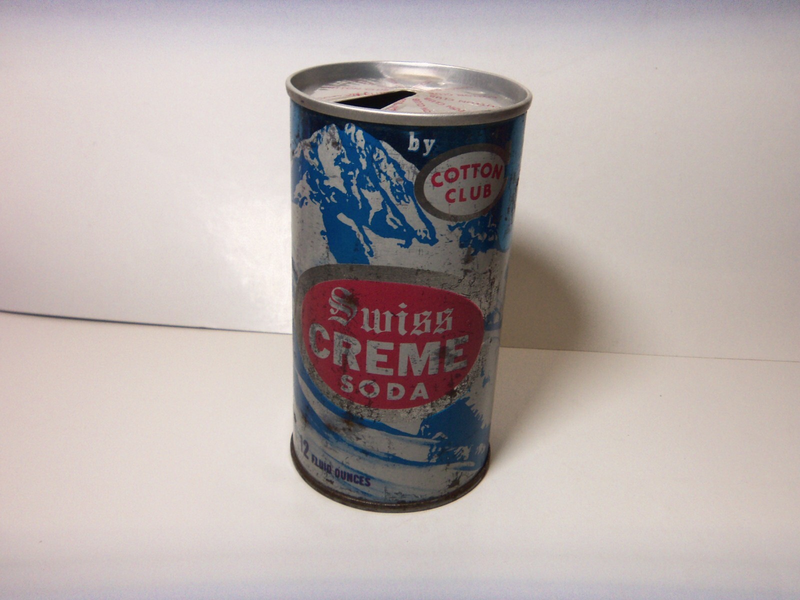 COTTON CLUB SWISS CREAM SODA 12 OZ STEEL CAN CLEVELAND, OHIO VINTAGE