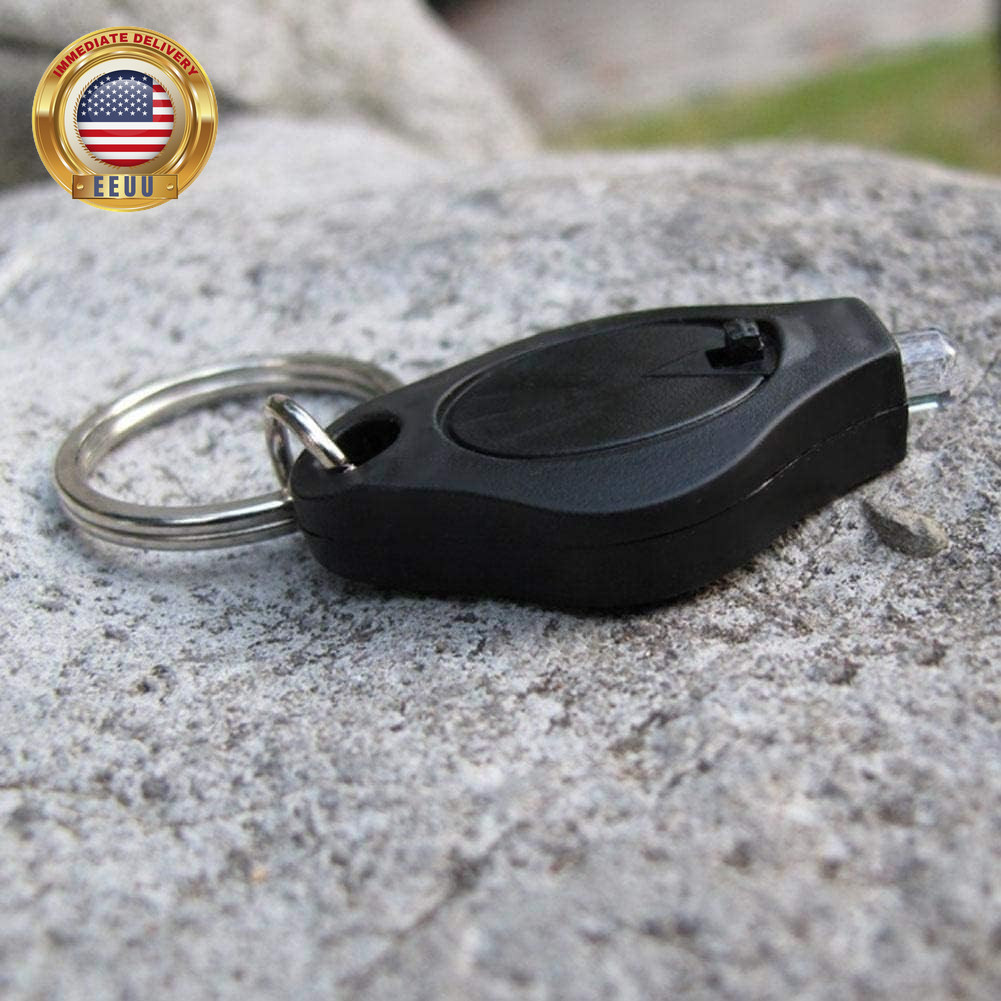 Black Mini Flashlight Keychain Keychain Lightweight Mobile Black Durable and Att