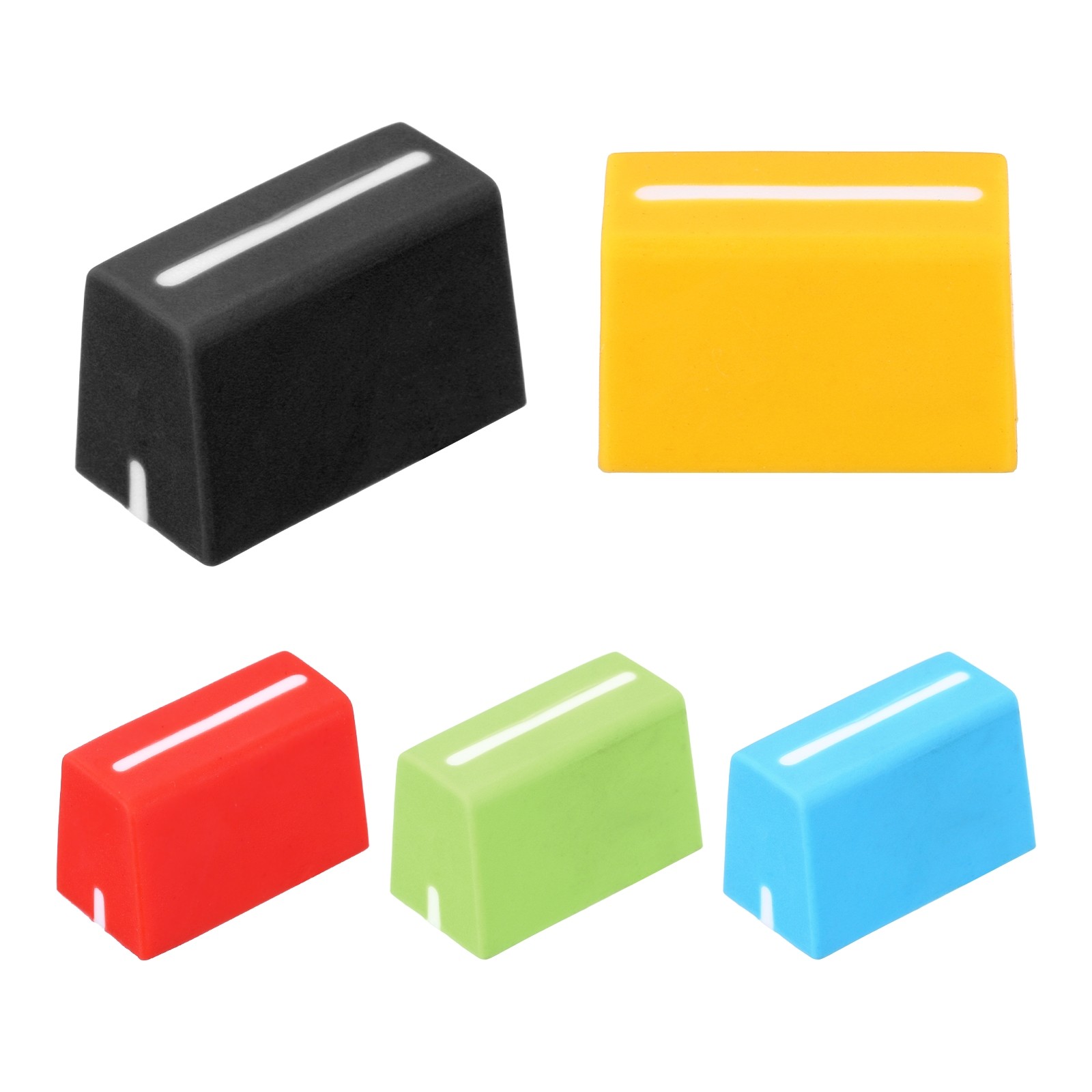 For Universal, Multicolor Fader Knobs for DJ Mixer, Rubber, 5pcs