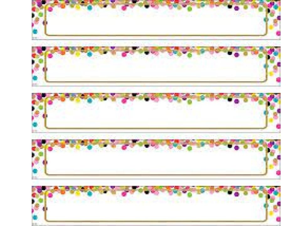 5 packs of Large Confetti Labels Magnetic Accents (10 pcs per pack)