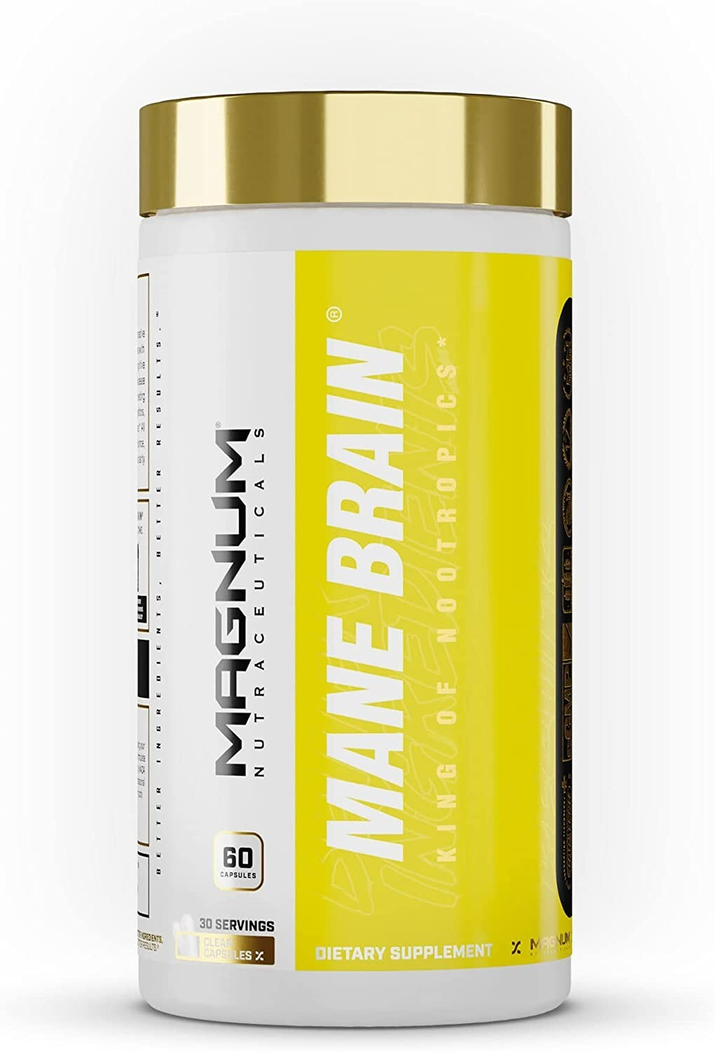 Magnum Nutraceuticals Mane Brain Nootropics Lion's Mane Theanine 03/2028EXP