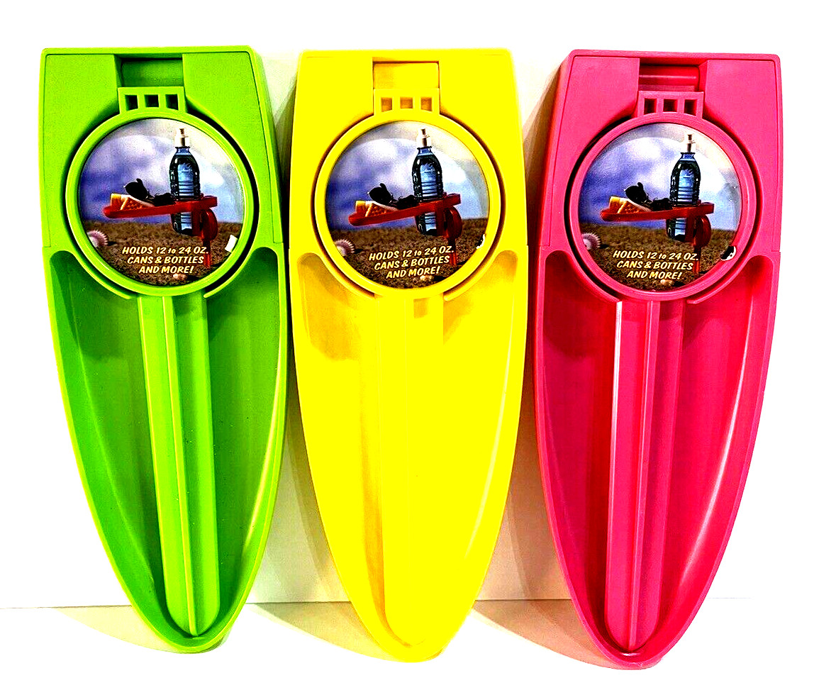 "The Butler" Beach Caddy for Can Bottle USA made Surfboard style set 3 Vintage
