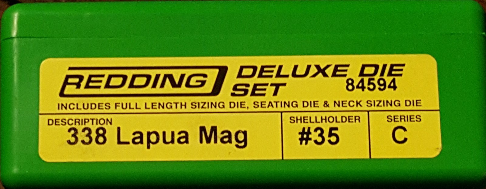 84594 REDDING 3-DIE FULL LENGTH / NECK 338 LAPUA MAG DELUXE DIE SET - BRAND NEW
