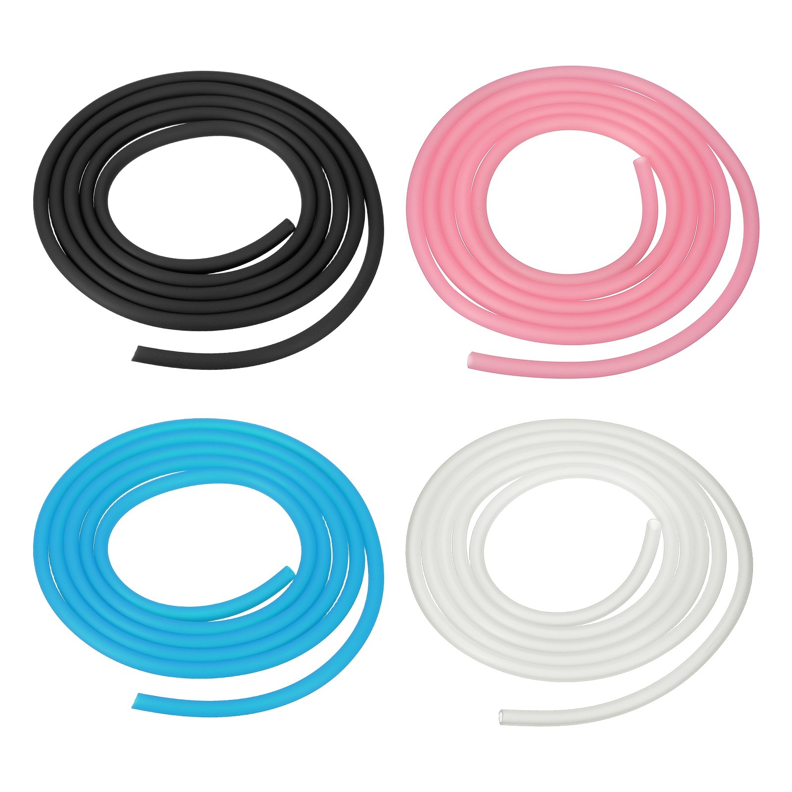 4Pcs 5/32"ID x 1/4"OD 4.9ft Aquarium Airline Tubing Black/White/Blue/Pink
