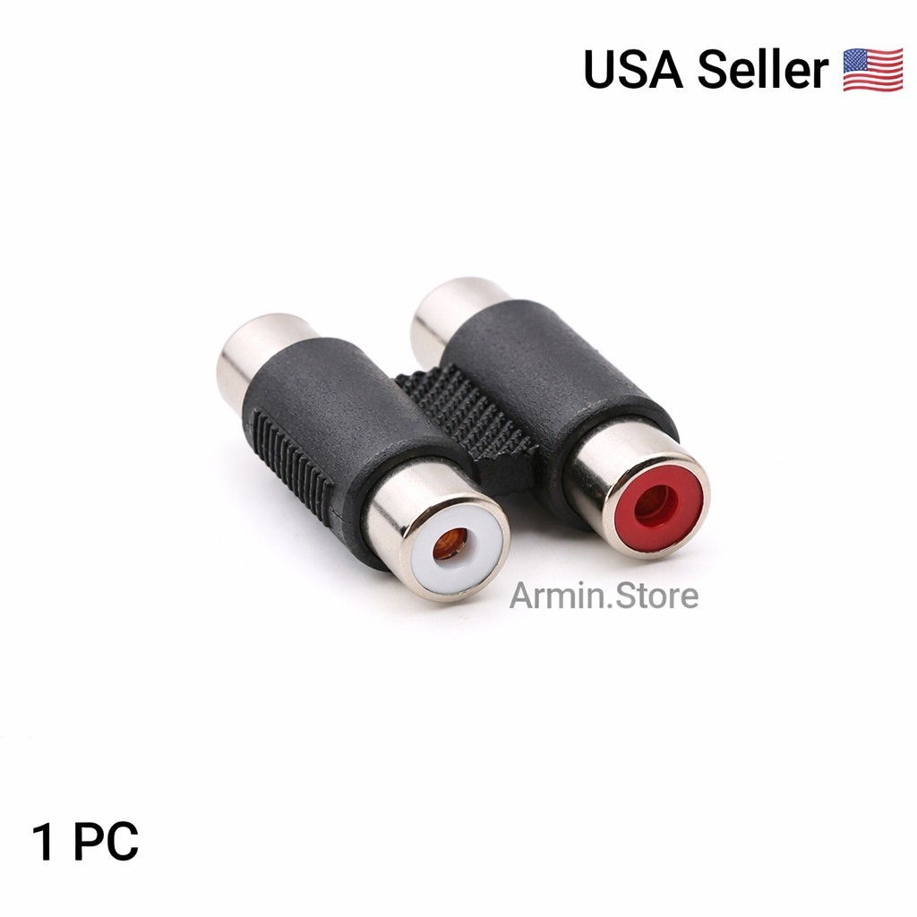 2 RCA Female to Female F/F Video Connector Converter Adapter for TV DVD HDTV AV