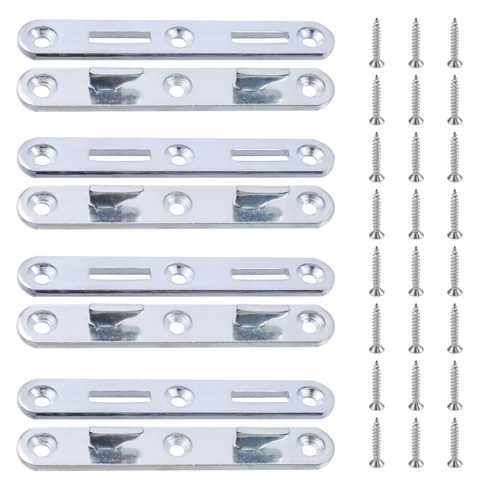 4 PCS Wood Bed Rail Connecting Fittings 5.1 Inch Zinc Round Bed Hook Set