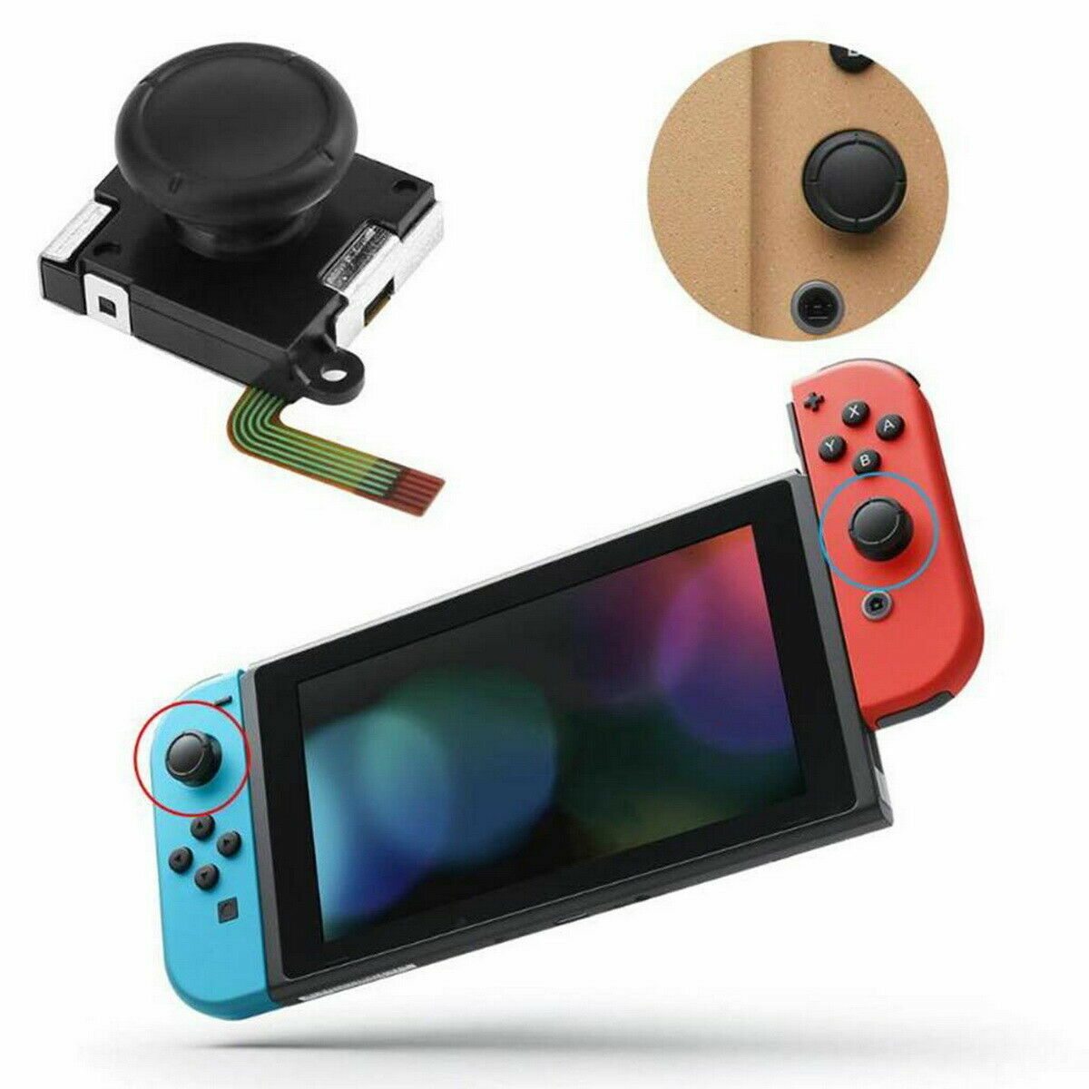 1 or 2 Joystick Thumb Stick Replacement 3D Analog For Nintendo Switch NS Joy-Con