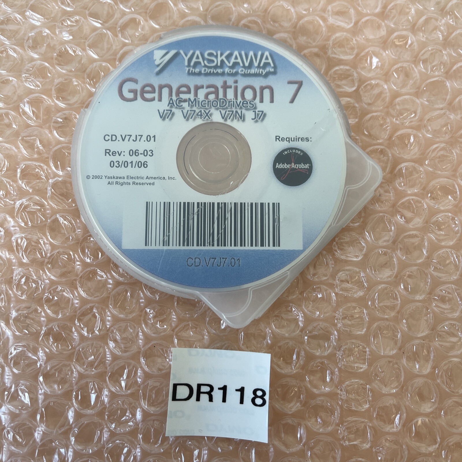 NEW SURPLUS- Yaskawa CD.V7J7.01 Generation 7 AC MicroDrives Software + Warranty!