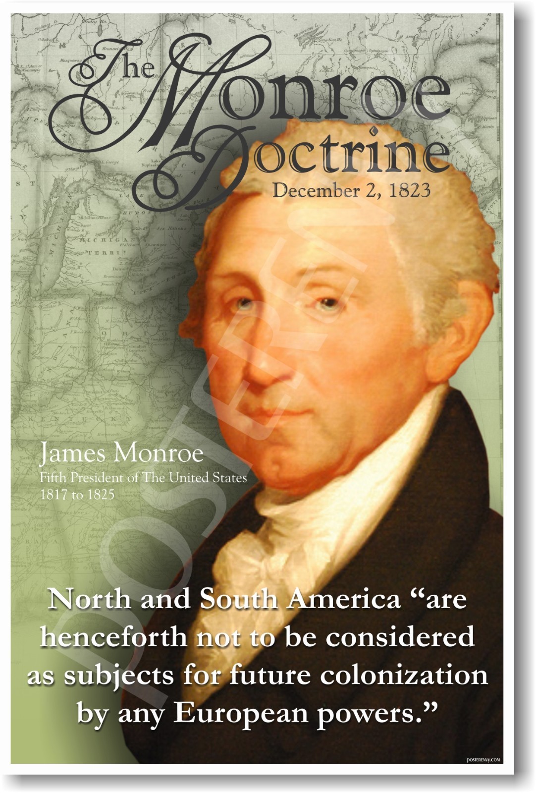Monroe Doctrine US History Educational Classroom POSTER