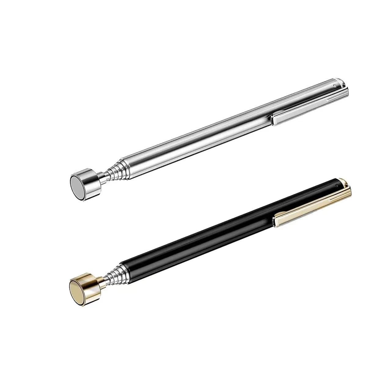 2 Pieces Magnetic Telescoping Pick-Up Tool with Pocket Clip 3 Lb Sliver+black