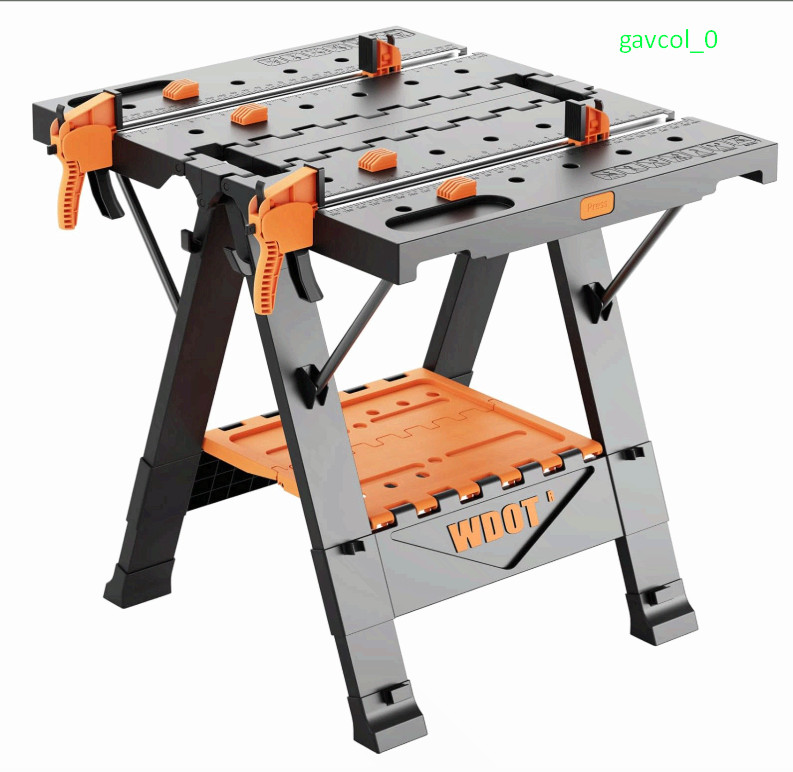 2-in-1 Folding Work Bench & Sawhorse, Portable Work Table w/ Clamps