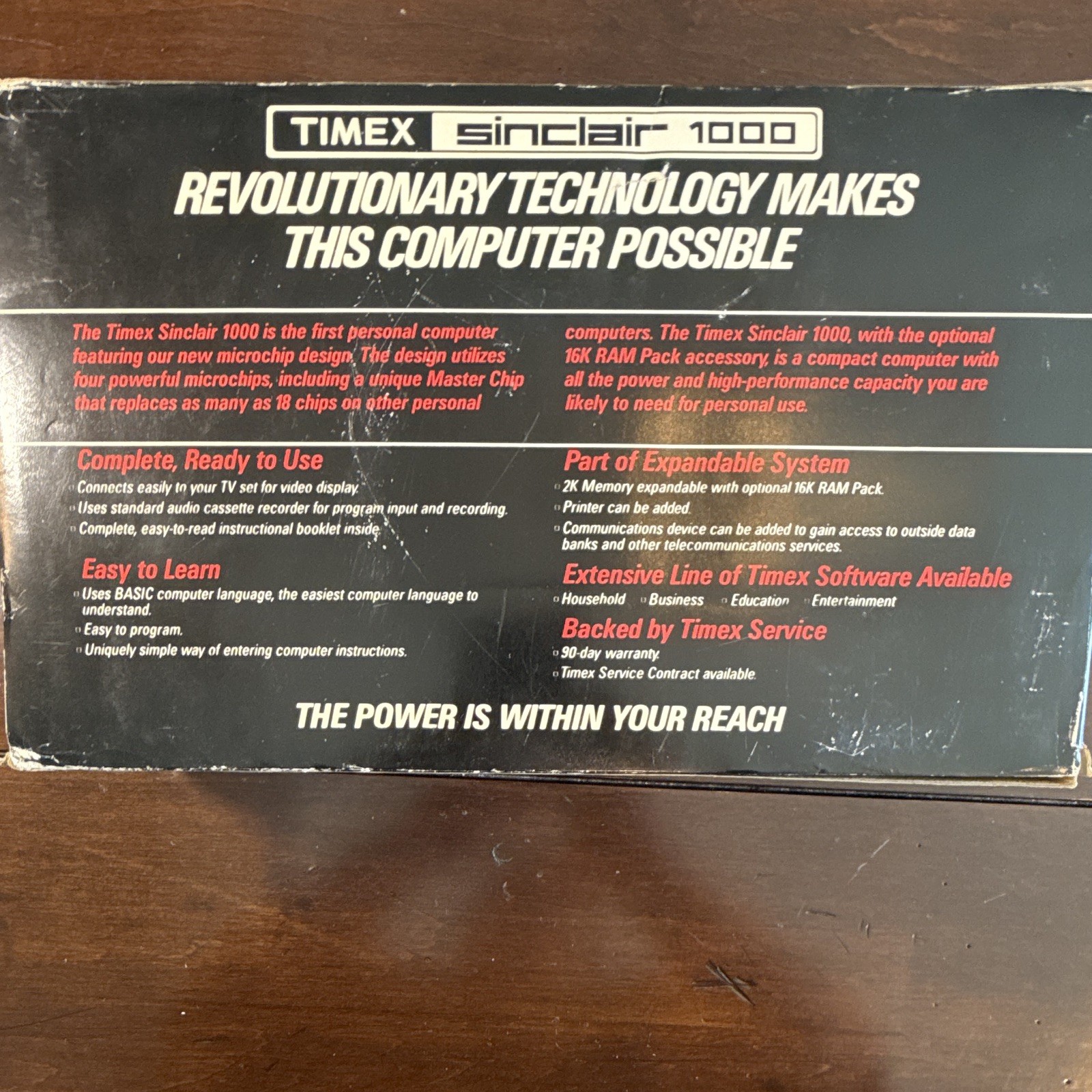 Timex Sinclair 1000 Home Computer M 330 w/ Box, User Manual & Cables