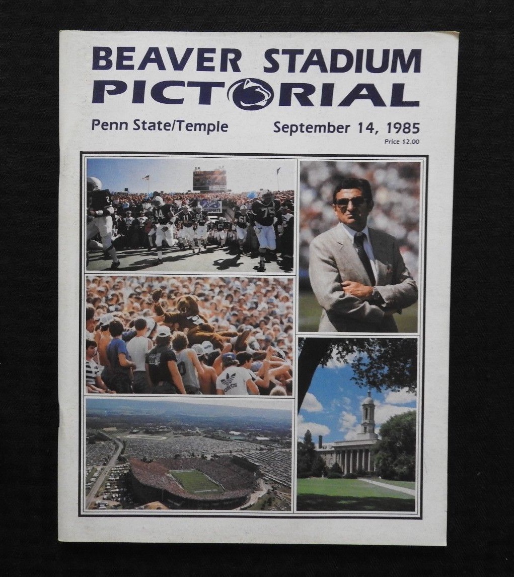 SEPTEMBER 14 1985 PENN STATE LIONS vs TEMPLE OWLS FOOTBALL PROGRAM VERY GOOD