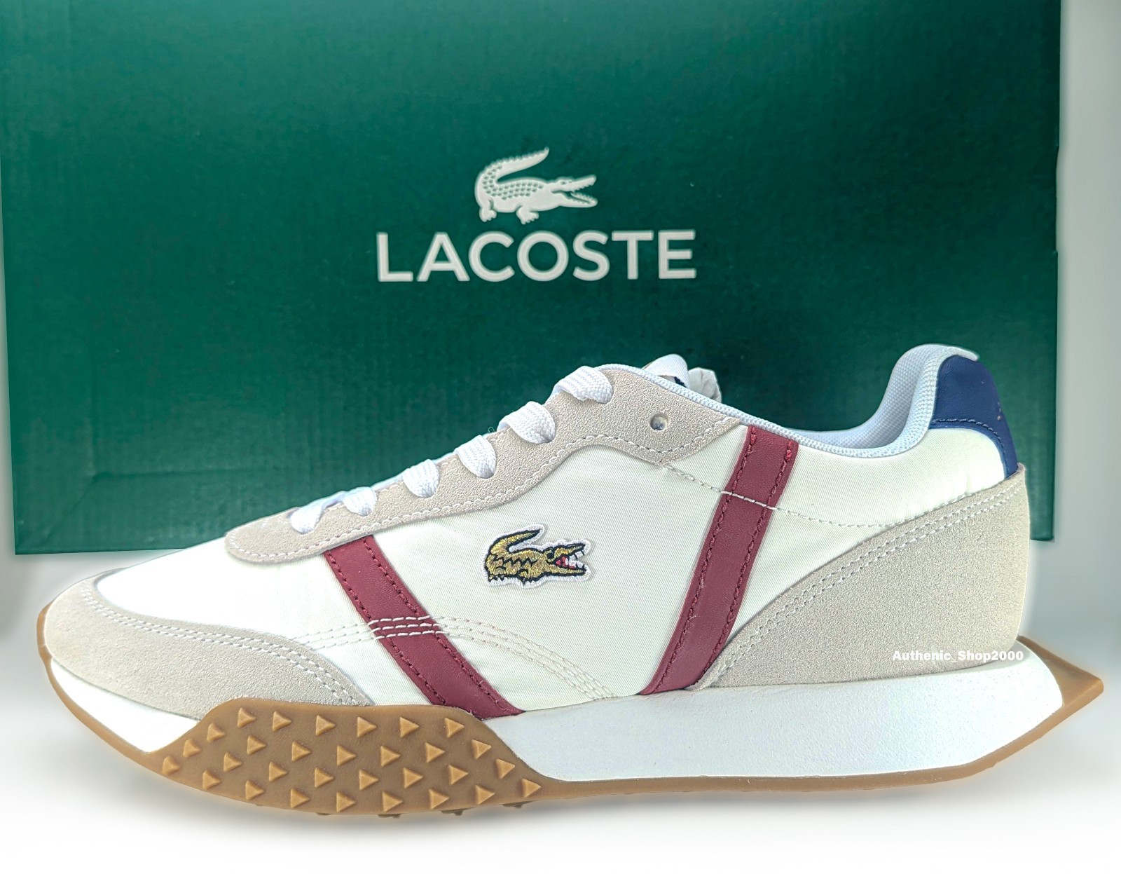 NIB 100% LACOSTE L-Spin Evo 1261 Streetwear Fashion Shoes Sneakers White Gum