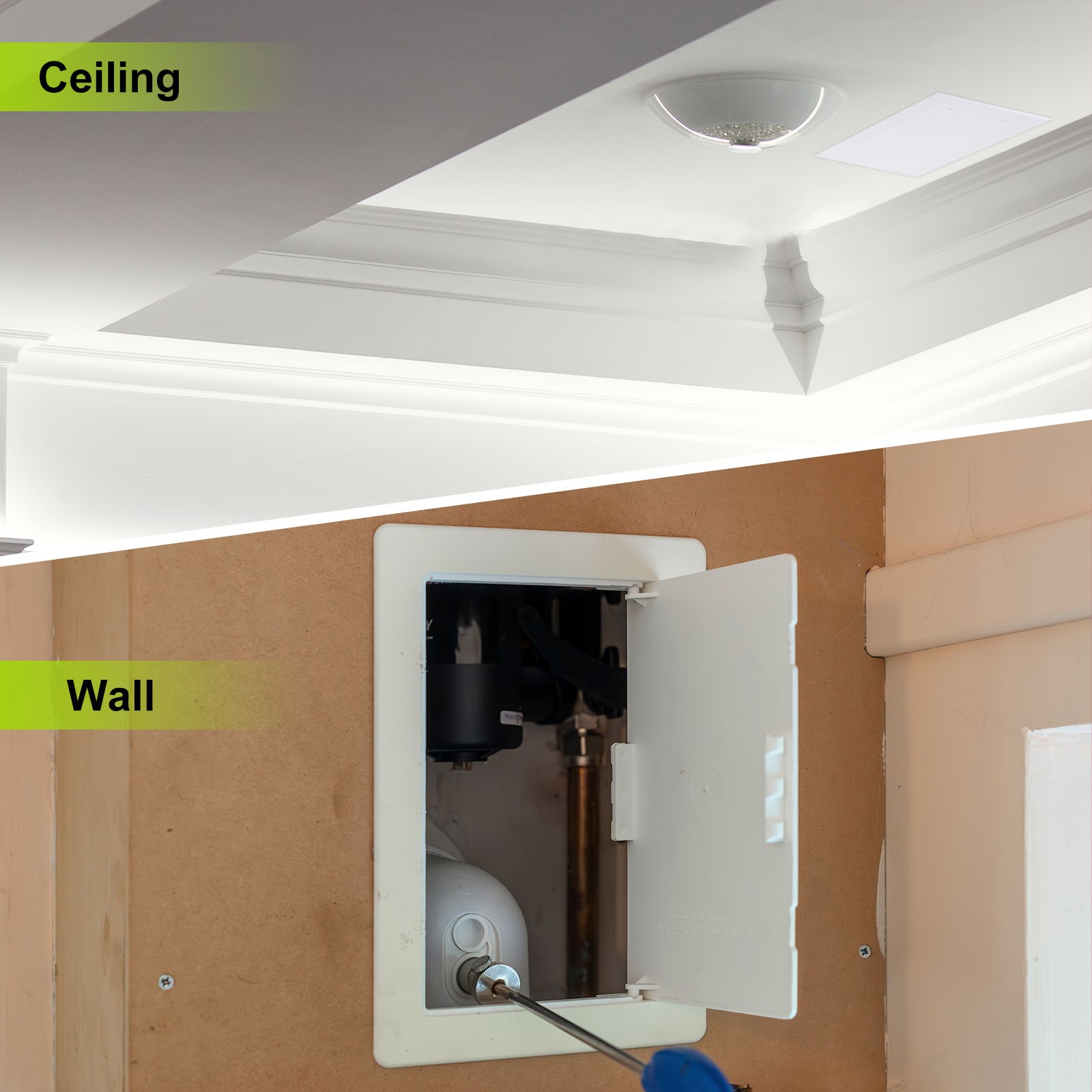 6x7.9 Inch Access Panel for Drywall and Ceiling, ABS Plastic Material (White)