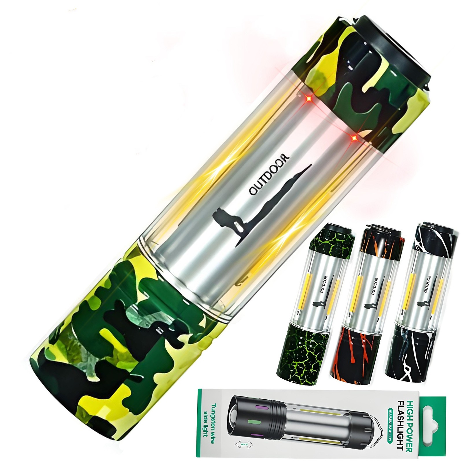 Rechargeable Flashlight with 500M Illumination Distance and Adjustable Zoom