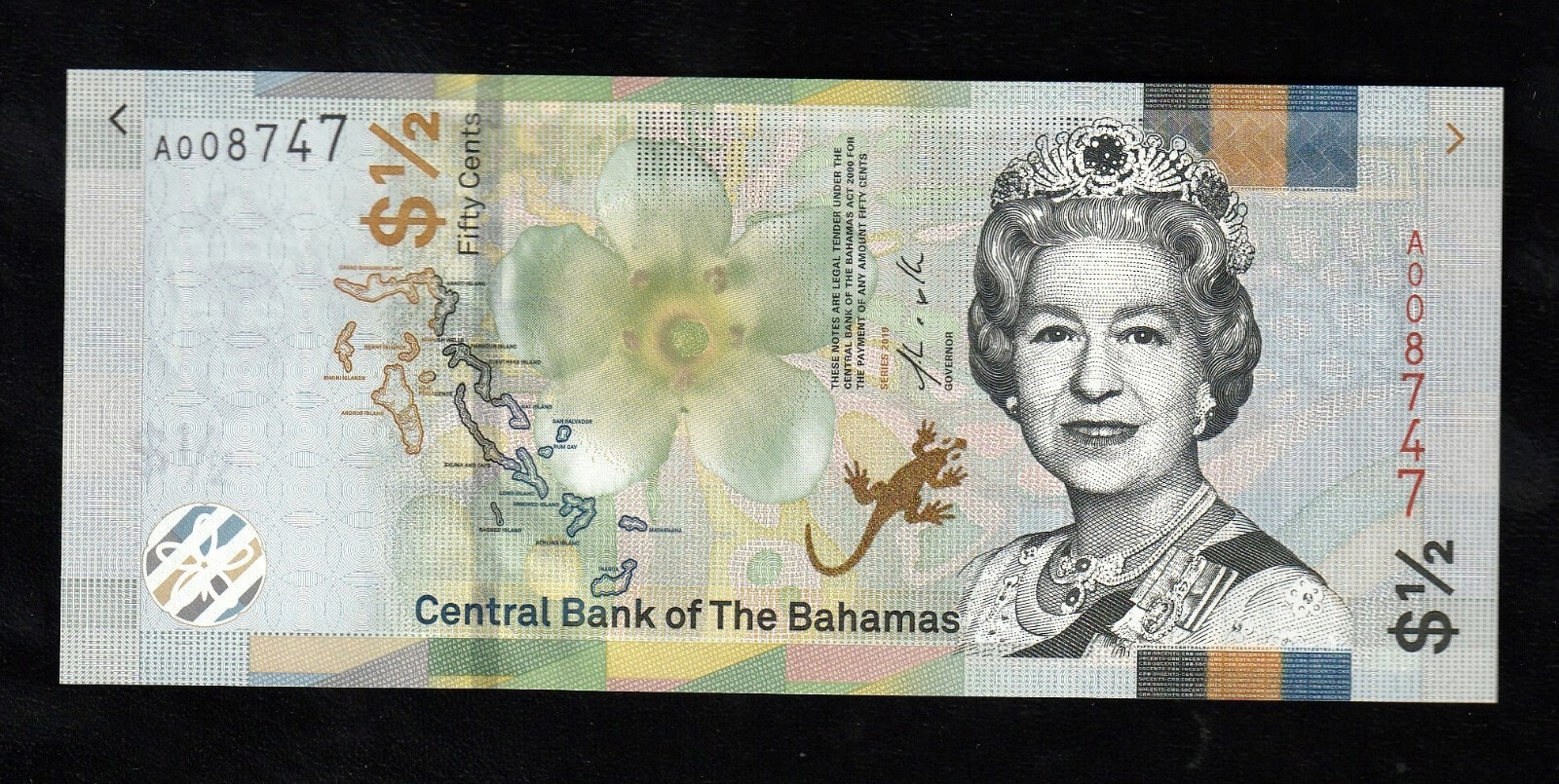 Bahamas, $ 1/2 dollar (50 cents), 2018 (2019), P 76, QEII, UNC *