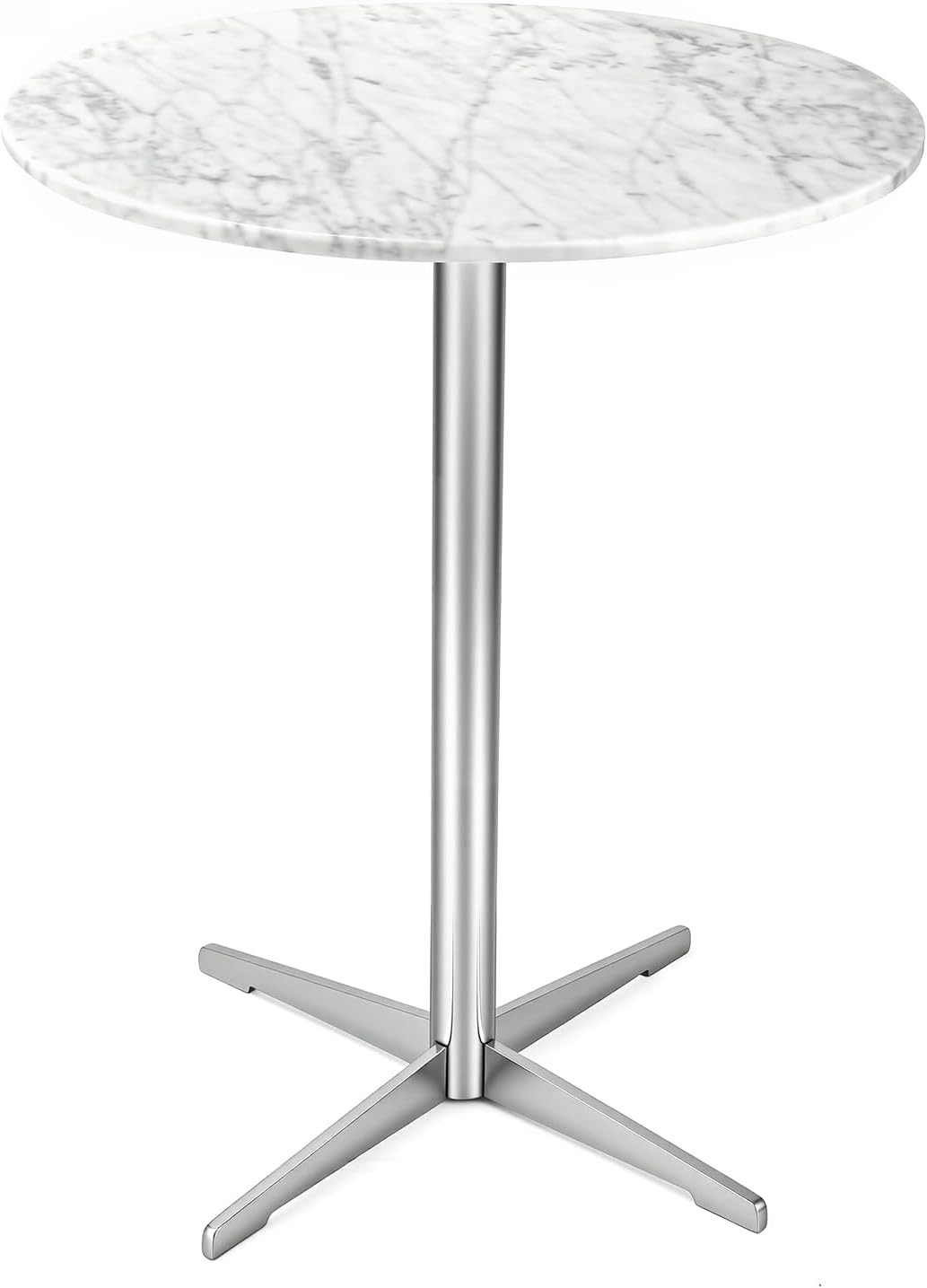 Round Marble Top Table with Sleek Metal Base – Natural Stone, Stylish round Tabl
