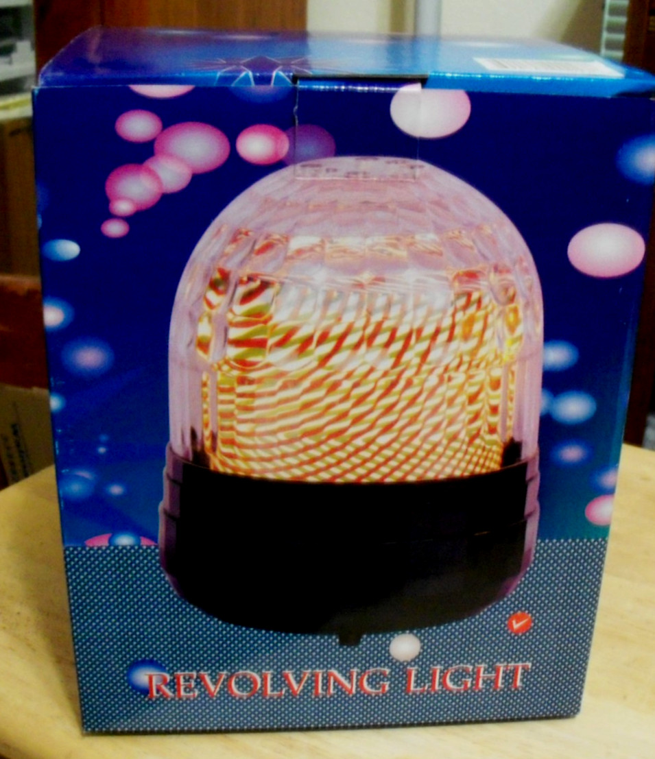 DOME MULTICOLOR REVOLING LIGHTl INSIDE 6" DOME & 8" TALL WITH BASE, ON/OFF CORD