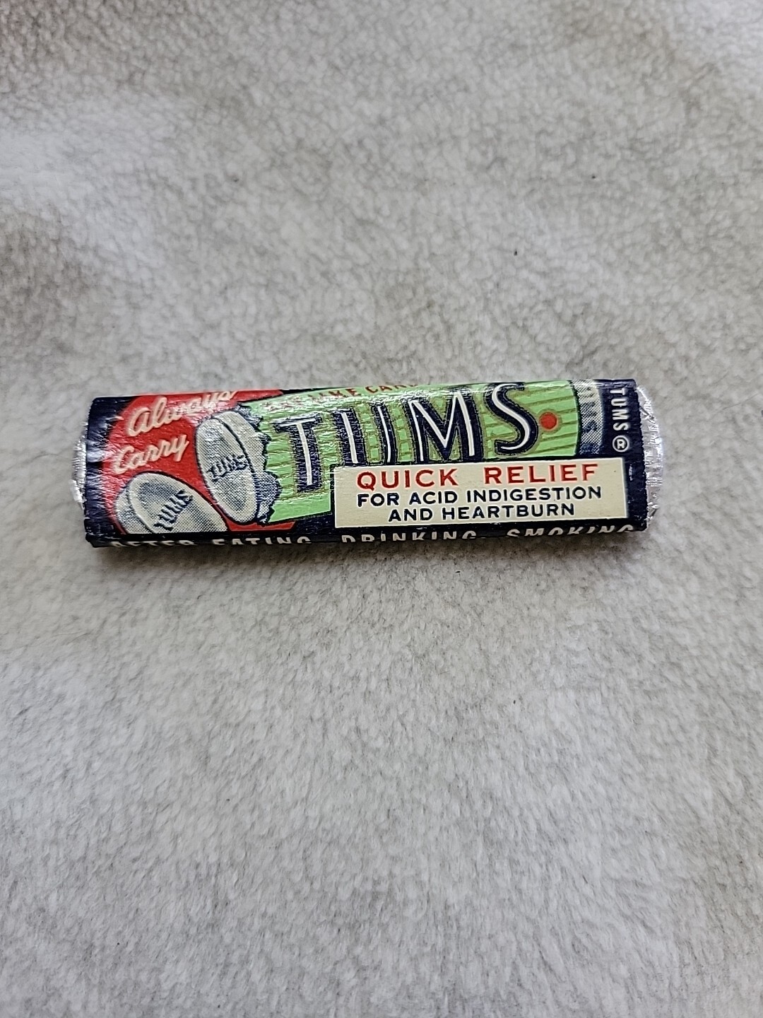 Vintage NIP Unopened TUMS Carminative-Antacid Mints Quick Relief 4 Pack
