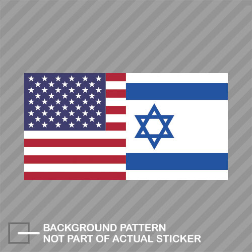 Half American Half Israeli Flag Sticker Decal Vinyl pro israel united states