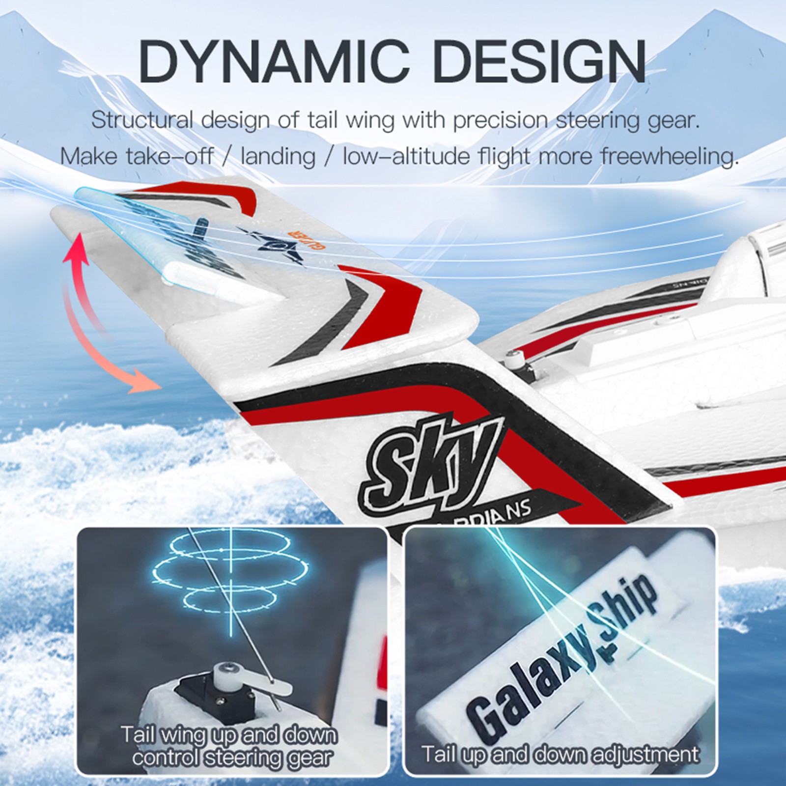 RC Plane For Water Land & Air Aircraft 3Ch Remote With 2 Batteries 2.4Ghz Red R1