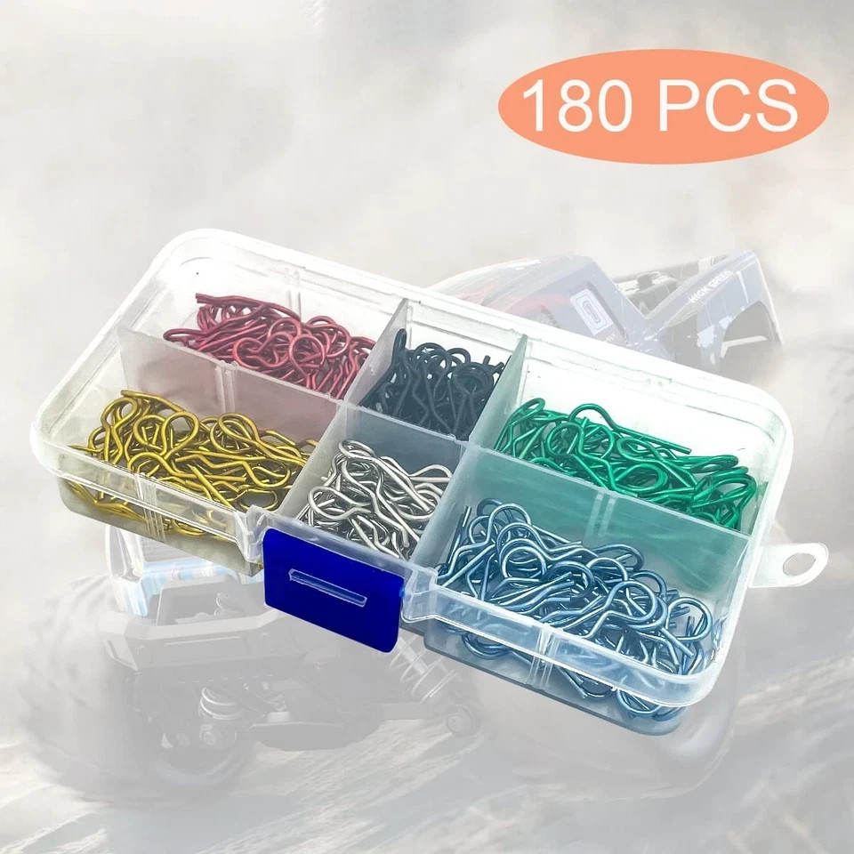 180pcs Universal RC Body Clips Car Clips Steel R Clips Stainless Steel for All 1
