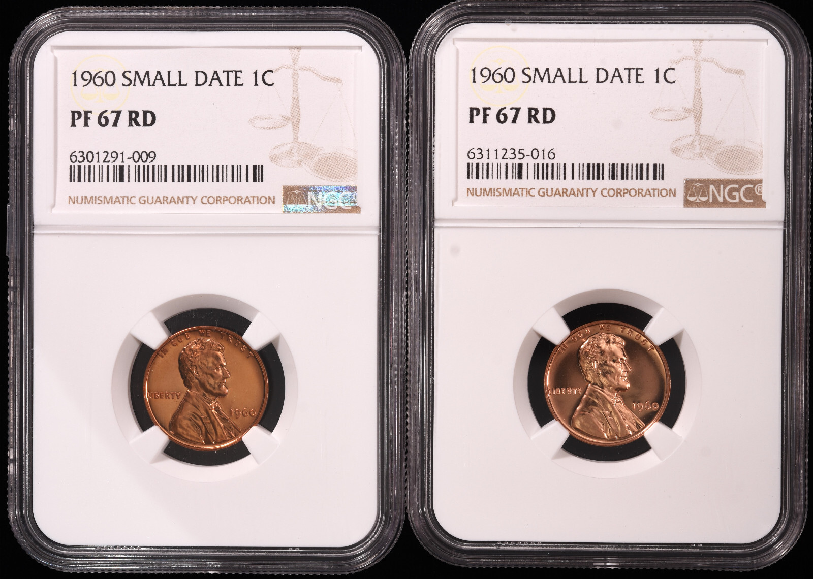 Collector lot of 10-1960 Small Date Lincoln Memorial 1c Certified by NGC PF67RD