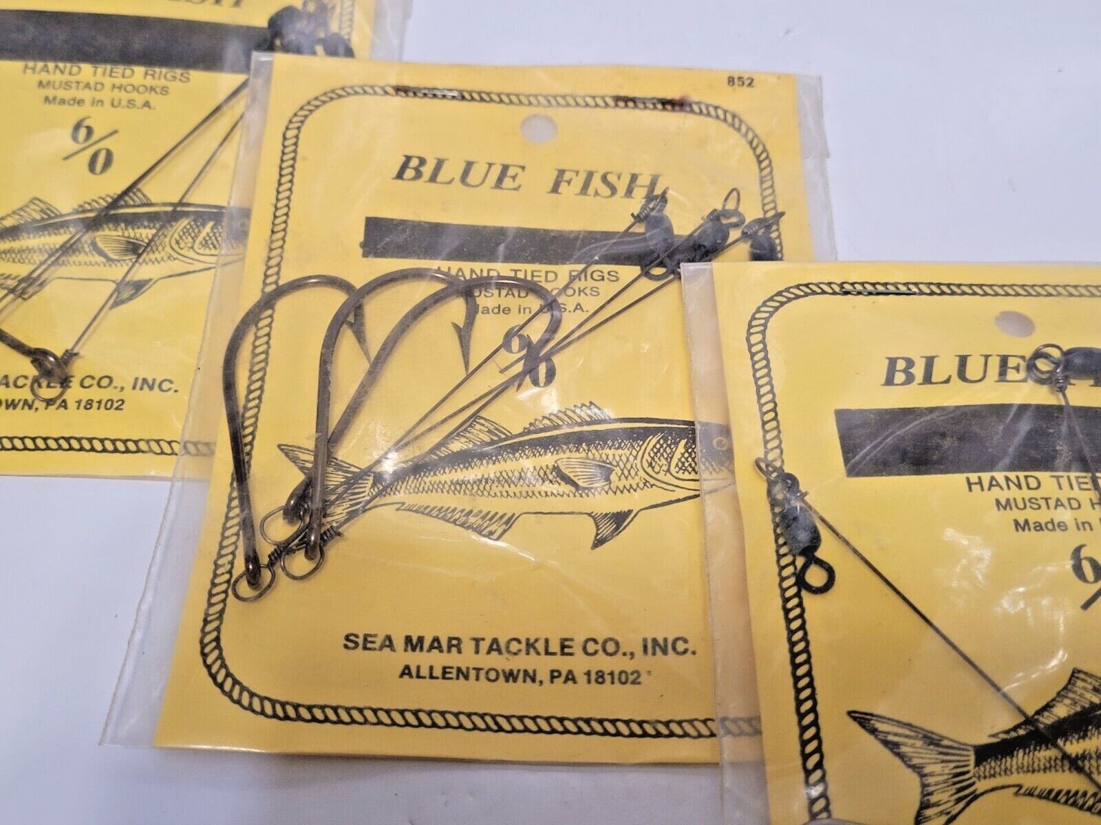 (3) 3 PACK BLUEFISH CHUM HOOKS CHUNK RIG SIZE 6/0 WIRE SNELLED HOOK