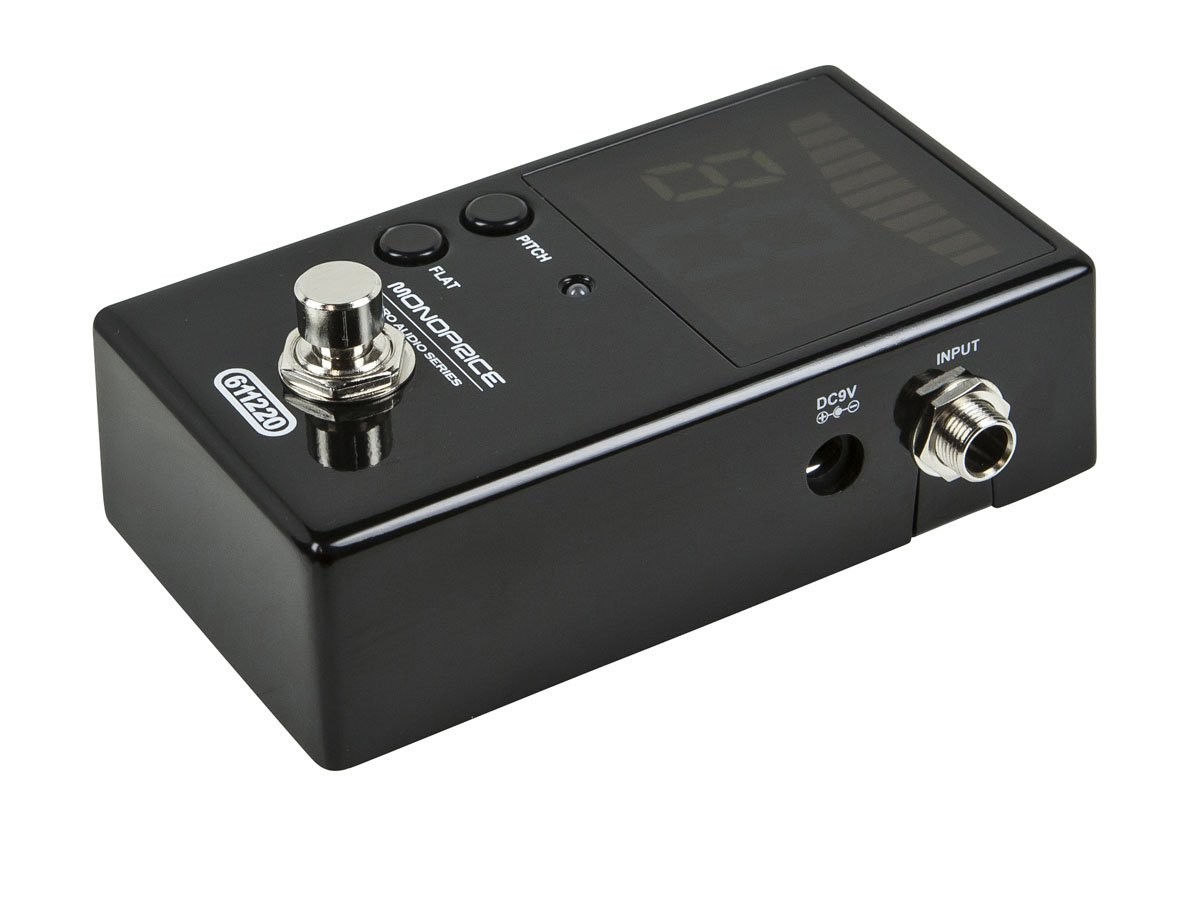 Monoprice Chromatic Pedal Tuner - Black, Normal & True-Bypass Outputs, Black