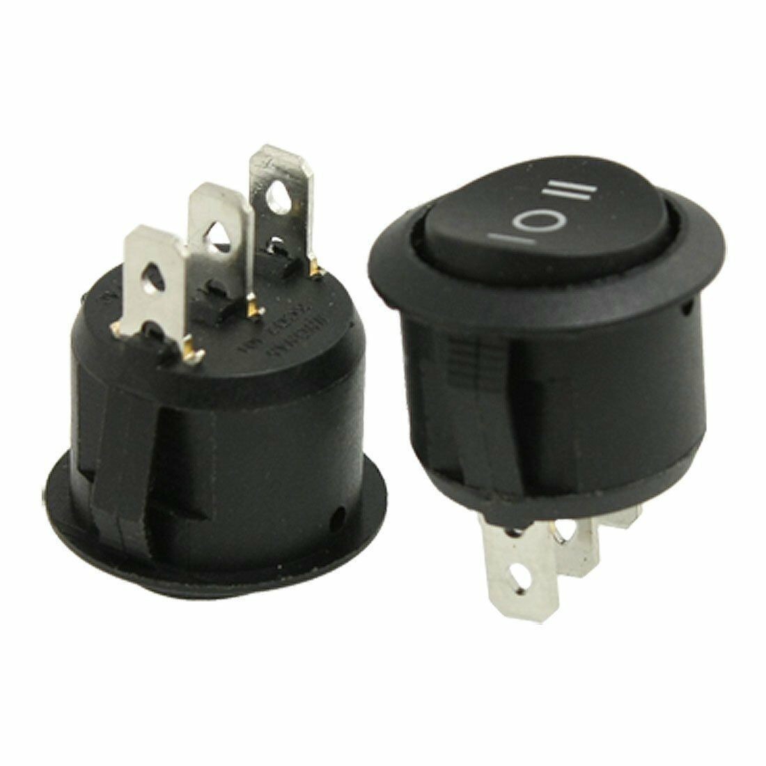 Useful Round Rocker Switch 12-250V Accessories Black Polyamide