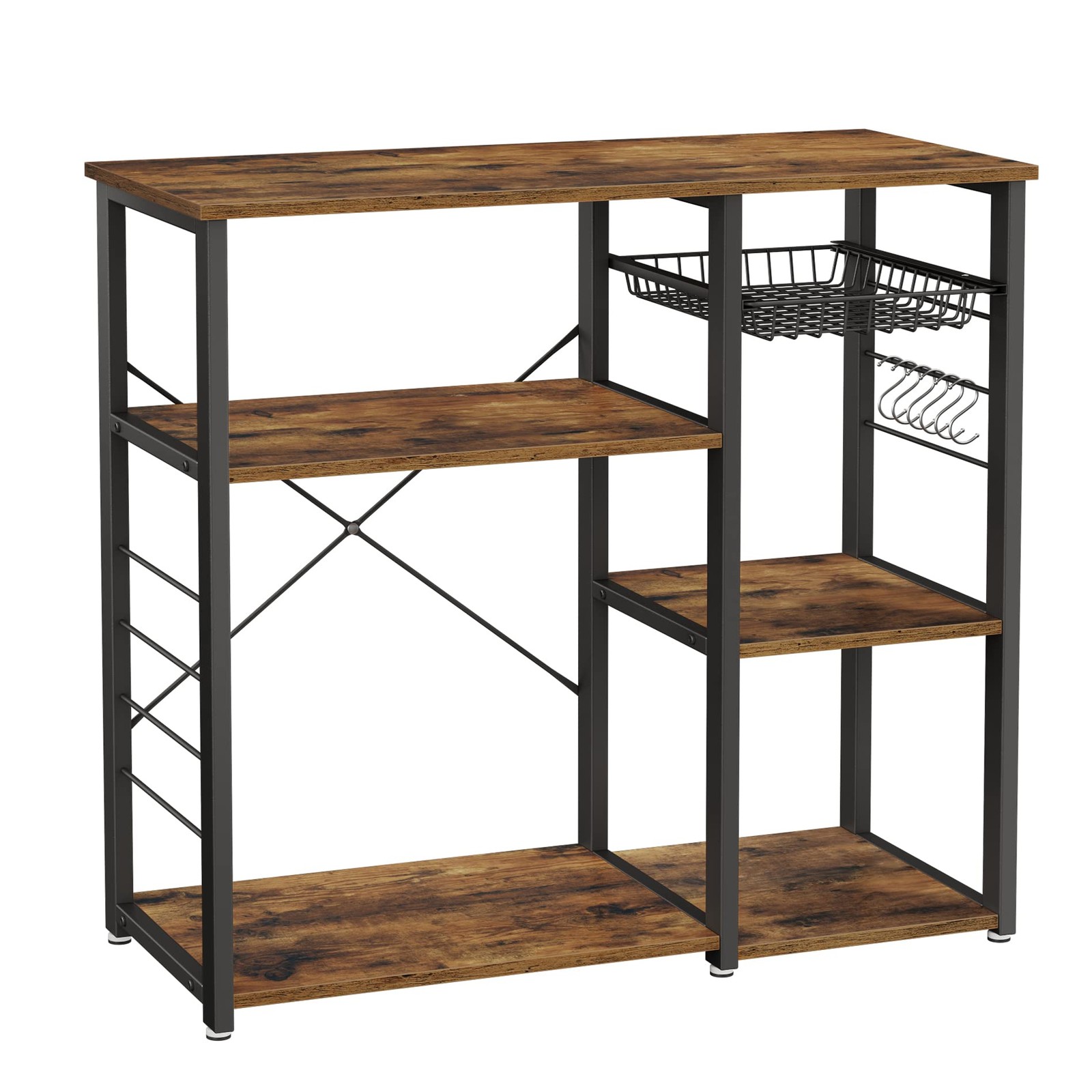 Baker's Rack, Coffee Bar Stand with Charging Station, 33 Inches Tall, Storage...