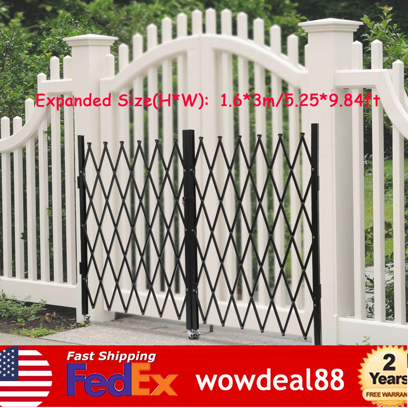 Double Folding Security Gate Expandable Barricade Gate Safety Barrier Door Gate
