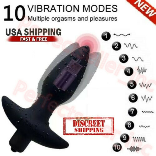 10-SPEED-VIBRATOR-VIBRATING-SILICONE-ANAL-BUTT-PLUG-SEX TOY-COUPLE-WOMEN-GIFT-US