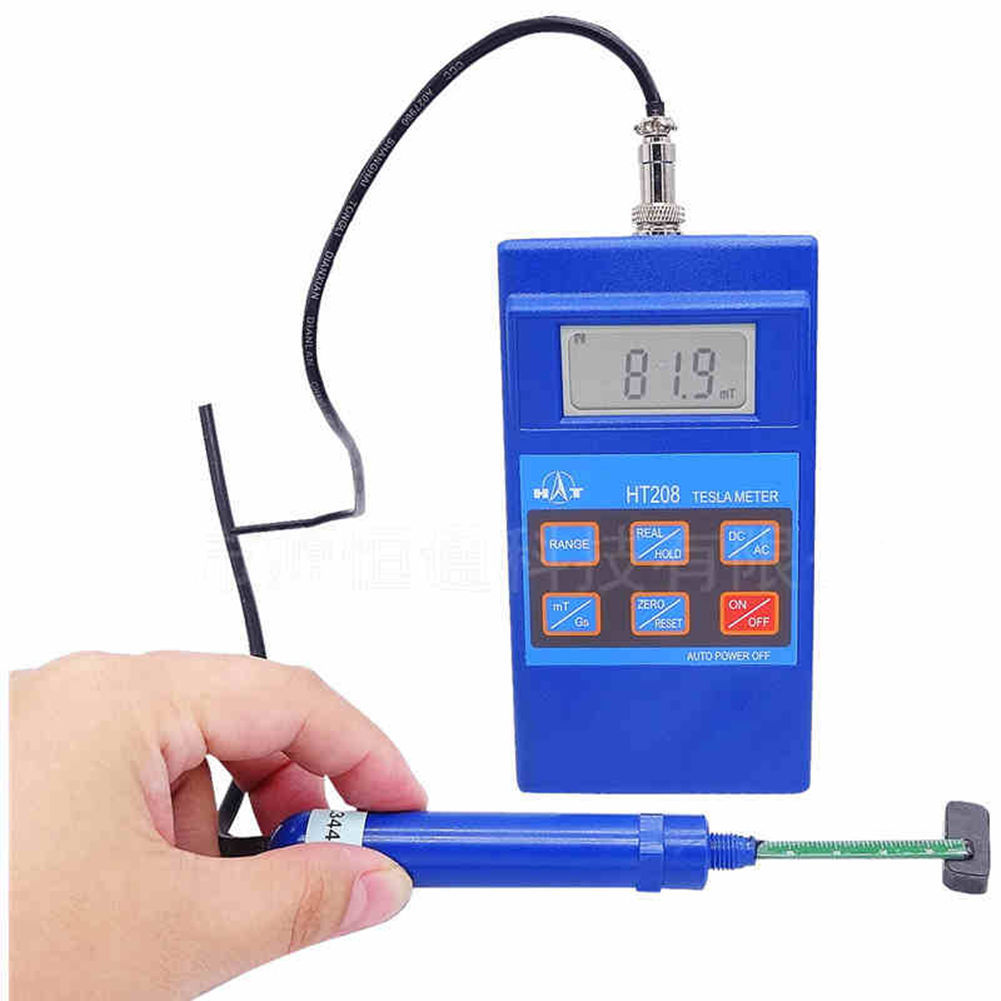 HT208 Digital Tesla Meter Gauss Meter Surface Magnetic Field Tester Gaussmeter